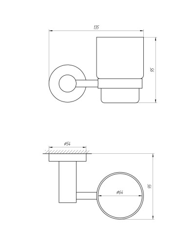 Стакан одинарний Globus Lux BS8409 чорний матовий SUS304