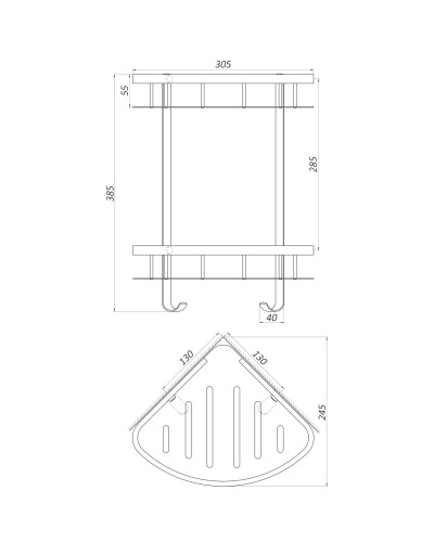 Полка подвійна кутова Globus Lux BS8422