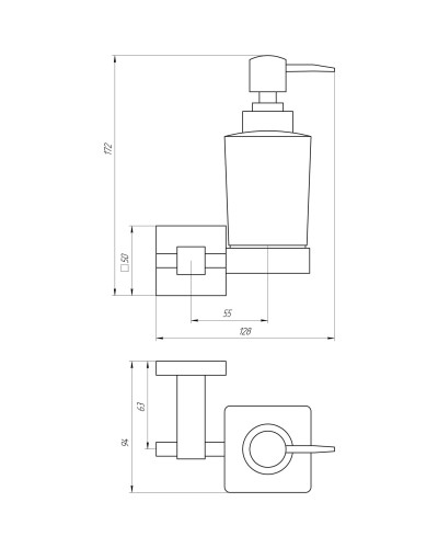 Дозатор рідкого мила Globus Lux BQ9433 чорний матовий SUS304