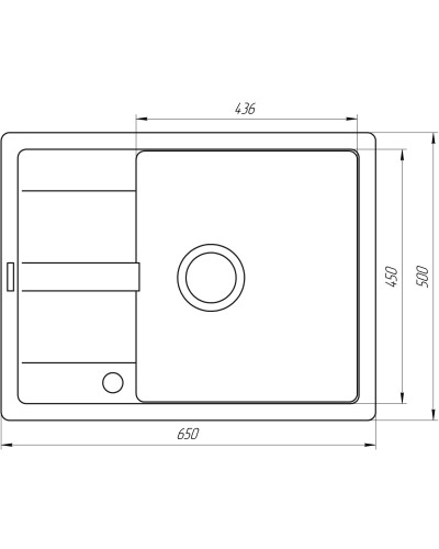 Гранітна мийка Globus Lux ONE сірий камiнь 650x500мм-А0005