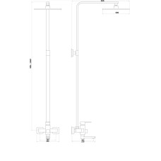 Душова система з верхнім тропічним душем Globus Lux MILANO VAN-GLM-0026-10-BB
