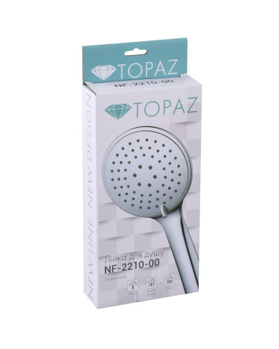 Душова лійка Topaz NF-2210-00 хром, пласт. 3-позиційна