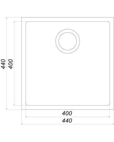 Гранітна мийка Globus Lux AMMER пiдстiльна, чорний 440х440мм-А0002