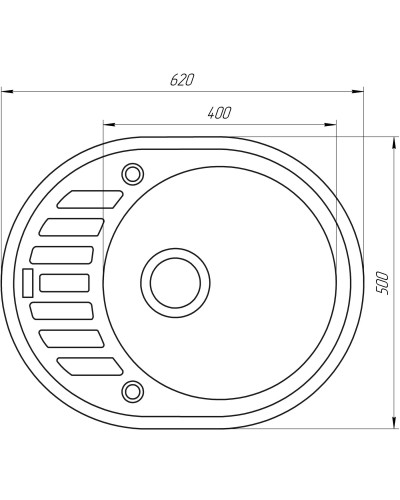 Гранітна мийка Globus Lux ARNO коричневий 620x500мм-А0006