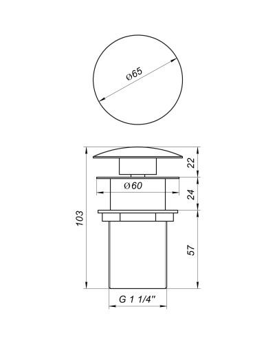 Донний клапан Globus Lux HG15-03A (Click-clack)