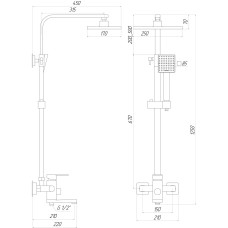 Душова система з верхнім тропічним душем DOMINO MALIBU DMS-0025
