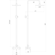 Душова система з верхнім тропічним душем Globus Lux LAZER DS-007A