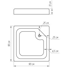 Душ піддон квадратний BRAVO LUBAWA SL 90