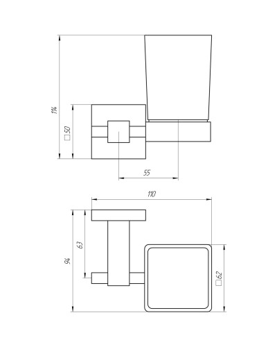 Стакан одинарний Globus Lux SQ 9409 SUS304