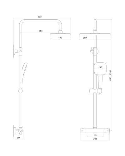 Душова система Globus Lux Termostatic R GDS-0040T