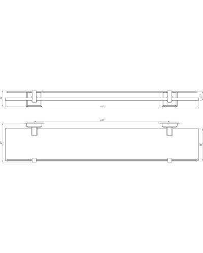 Полиця TOPAZ TKB 9927 скло с бортиком