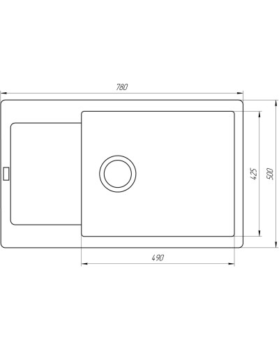 Гранітна мийка Globus Lux MALABI піщаний 780x500мм-А0004