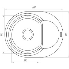 Гранітна мийка Globus Lux MORAINE чорний 600х470мм-А0001