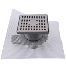 TM431-TILLO Трап з сухим затвором DN50, нерж,решiтка 150*150 гориз,з фланцем,Туречччина