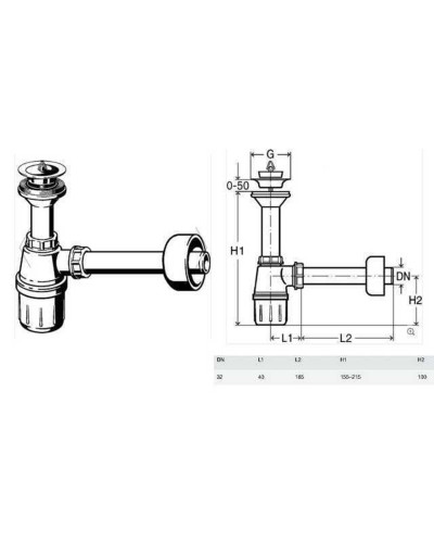 Сифон для раковини VIEGA 1 1/4 x 1 1/4″ пластик білий бутил. з/г 573966 (103927)