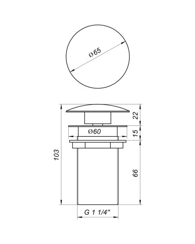 Донний клапан Globus Lux HG15-03B (Click-clack)