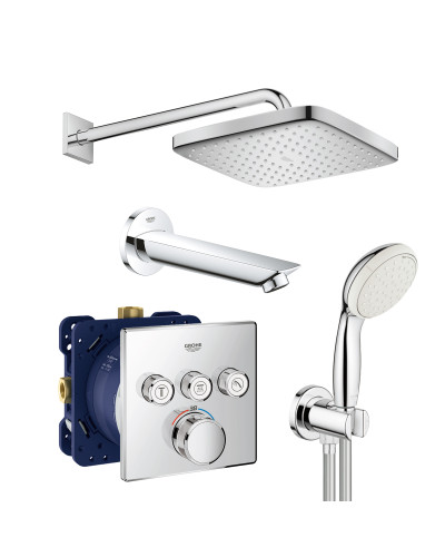 Душова система прихованого монтажу з термостатом Grohe Grohtherm SmartControl New Tempesta 250 (UA26415SC2)