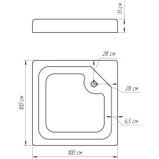 Душ піддон квадратний BRAVO LUBAWA SL 100