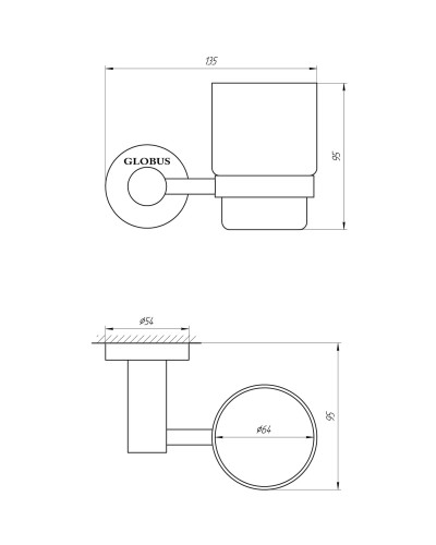 Стакан одинарний Globus Lux SS 8409 SUS304