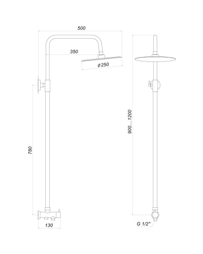 Душова колона Globus Lux ALPEN SB-BAR-0101