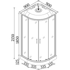 Душовий бокс BRAVO BARYCZ L90B