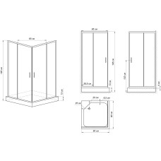 Душова кабіна BRAVO NER 90B.Mosaic