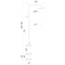 Душова система з верхнім тропічним душем Globus Lux DUKAT SD4-SH-02