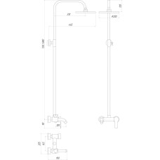 Душова система з верхнім тропічним душем Globus Lux LAZER GLLR-0001