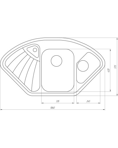 Гранітна мийка Globus Lux AVERNO чорний 1060х575мм-А0002