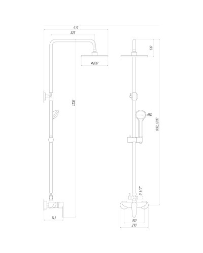 Душова система DOMINO TORINO DS-TO-004