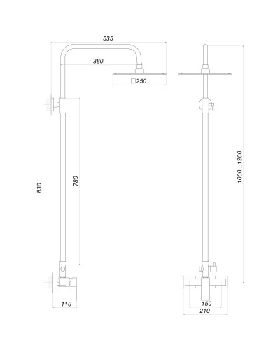 Душова система Globus Lux SICILIA SBQ-SH-105