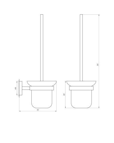 Йоржик настінний Globus Lux BS8429A чорний матовий SUS304