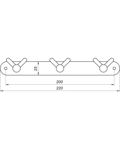 Планка з гачками Globus Lux BS8435-3 чорна матова SUS304