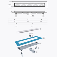 Трап лінійний душовий TEMA 93765 (50см)