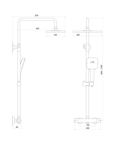 Душова система Globus Lux Termostatic R GLA-0040T-BB