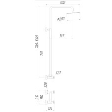 Душова система з верхнім тропічним душем Globus Lux DUKAT SD4-SH-05