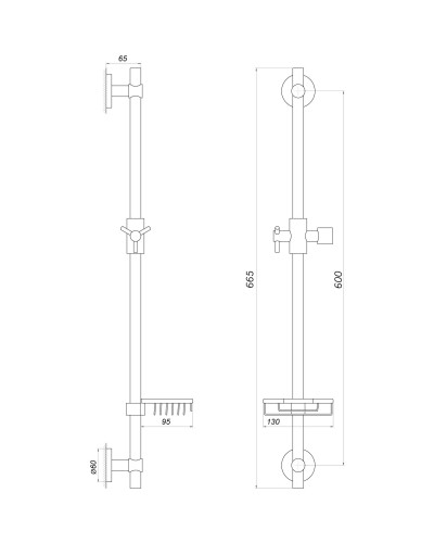 Душова стійка Globus Lux DS-1106-CR