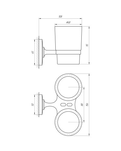 Стакан подвійний Perfect Sanitary Appliances RM 1801