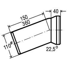 Коліно для унітазу 22,5° пластик Ø110 VIEGA 101855