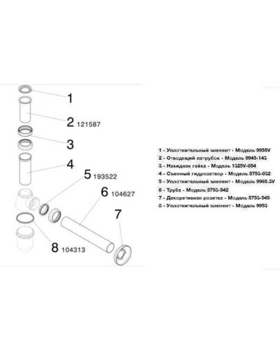 Сифон для раковини VIEGA 1 1/4″ х1 1/4″ металевий хром бутил. б/г100674