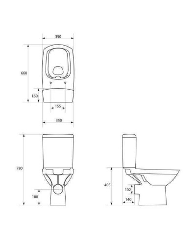 Компакт Cersanit 559 CARINA CLEAN ON 011 3/5л. низ., гориз., компл. з кришкою LIFT