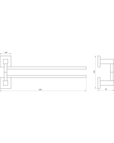 Тримач рушників Globus Lux SQ 9431-2 SUS304