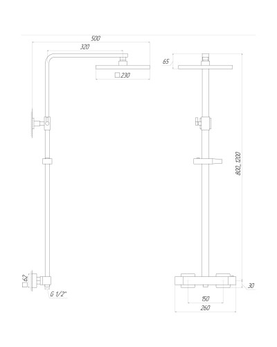 Душова система Globus Lux Termostatic GLQ-0040T