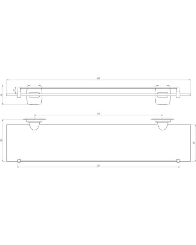 Полиця скляна Perfect Sanitary Appliances RM 1702