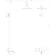 Душова система з верхнім тропічним душем Globus Lux Termostatic R GLA-0041T-BB