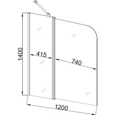 Шторка для ванної BRAVO ENZA 120B Mosaic