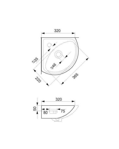 Умивальник кутовий Cersanit SIGMA 35