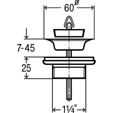 Клапан спускний унiверсальний VIEGA 11/4″ головка Ø32 пластик 111847