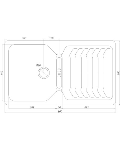 Гранітна мийка Globus Lux BOREN пiщаний 860х500мм-А0004