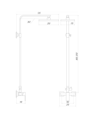 Душова система Globus Lux SICILIA SBQ-SH-125-BB